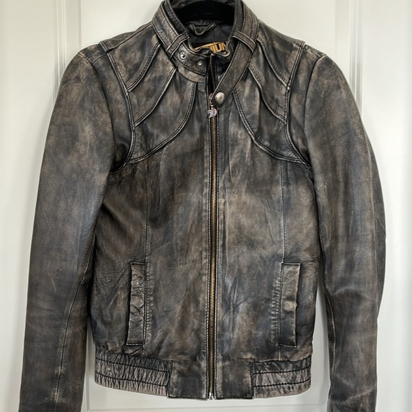 Tom Tailor Leather Bomber Jacket - Picture 4 of 9